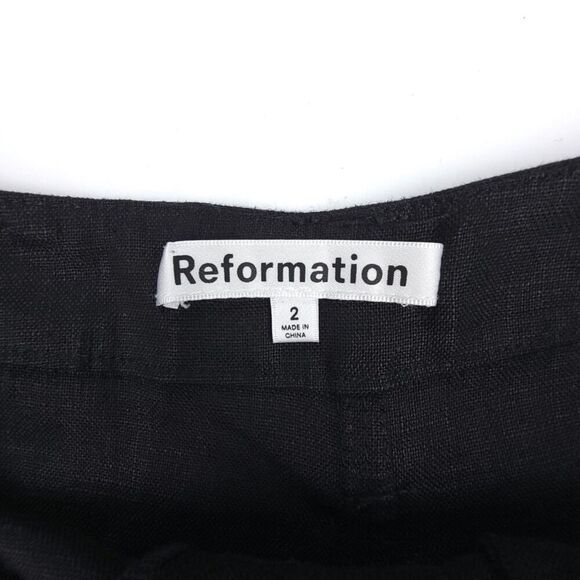 NEW Reformation Tazz Maxi Linen Skirt Black 90s Quiet Luxury Old Money Minimal 2 - Picture 2 of 7